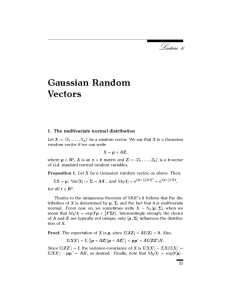 Gaussian Random Vectors 1. The multivariate normal distribution