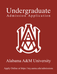 Undergraduate Alabama A&amp;M University Apply Online at