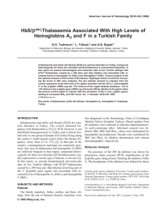 HbS/ -Thalassemia Associated With High Levels of Hemoglobins A