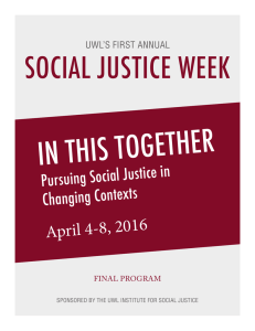 in this together social justice week April 4-8, 2016