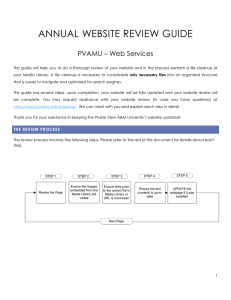 ANNUAL WEBSITE REVIEW GUIDE PVAMU – Web Services