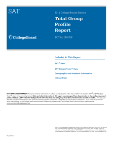 Total Group Profile Report 2014 College-Bound Seniors