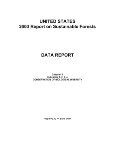 UNITED STATES 2003 Report on Sustainable Forests DATA REPORT `