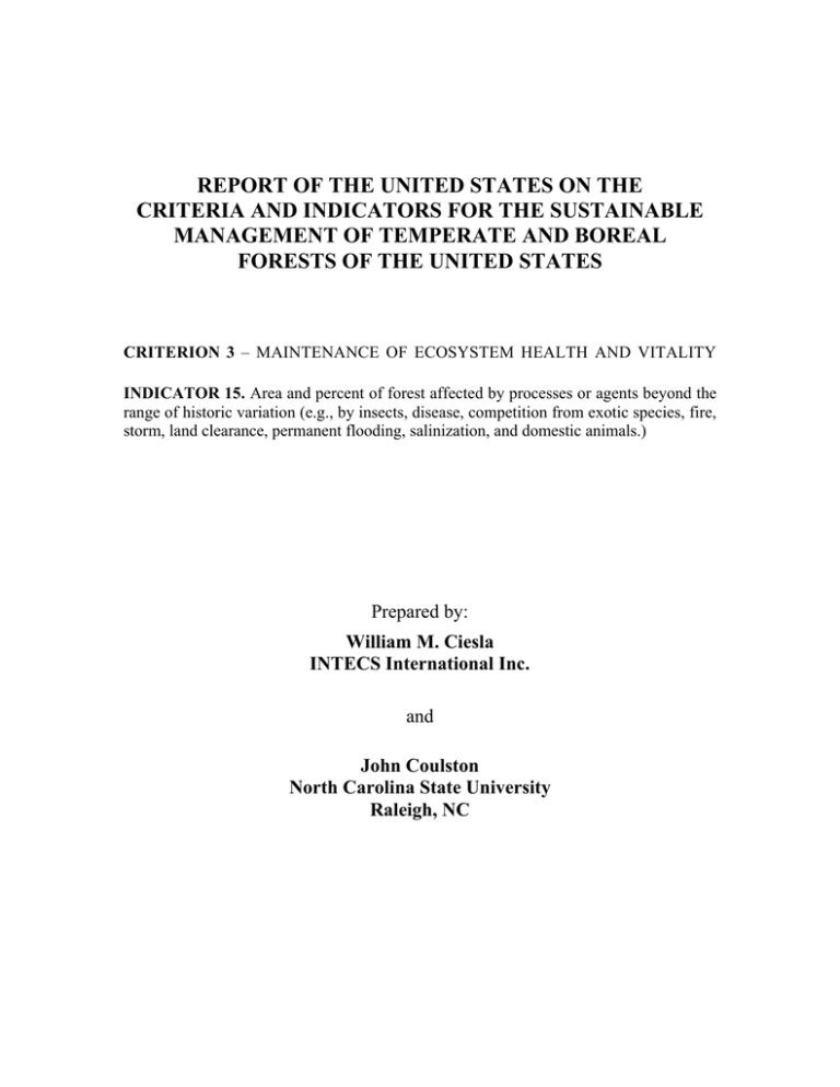 REPORT OF THE UNITED STATES ON THE