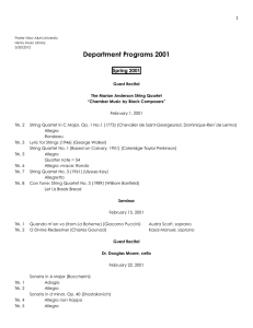 Department Programs 2001  Spring 2001 1