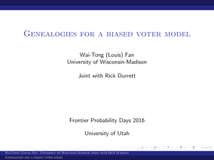 Genealogies for a biased voter model