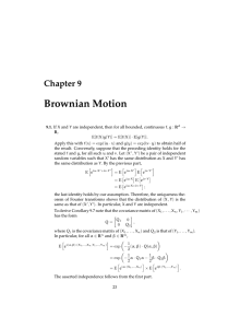 Brownian Motion Chapter 9