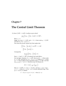 The Central Limit Theorem Chapter 7