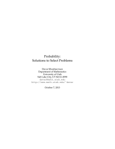 Probability: Solutions to Select Problems