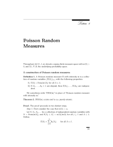 Poisson Random Measures A construction of Poisson random measures