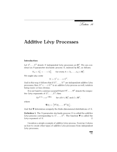 Additive Lévy Processes Introduction