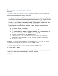 How to ask for recommendation letters
