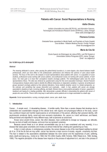 Patients with Cancer: Social Representations in Nursing Abílio Oliveira MCSER Publishing, Rome-Italy