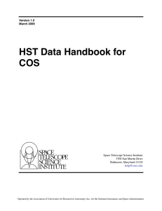 HST Data Handbook for COS Space Telescope Science Institute