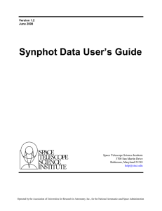 Synphot Data User’s Guide Space Telescope Science Institute 3700 San Martin Drive