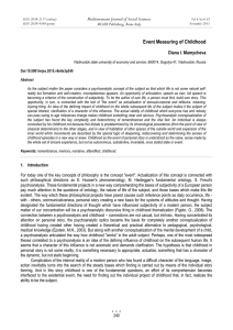 Event Measuring of Childhood Mediterranean Journal of Social Sciences Diana I. Mamycheva