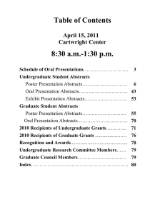 Table of Contents 8:30 a.m.-1:30 p.m. April 15, 2011