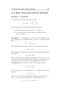 11.2 Basic First-order System Methods Solving 2 × 2 Systems