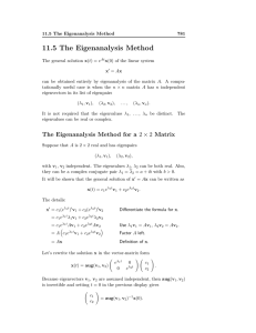 11.5 The Eigenanalysis Method