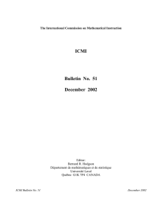 ICMI Bulletin  No.  51 December  2002