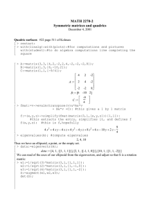 MATH 2270-2 Symmetric matrices and quadrics