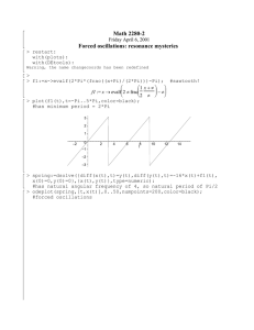 Math 2280-2 Forced oscillations: resonance mysteries