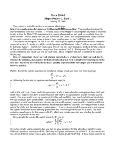 Math 2280-2 Maple Project 1, Part 1.
