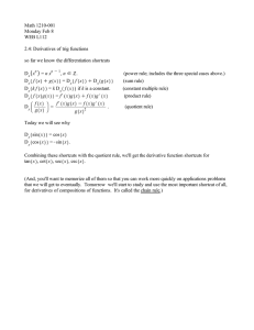 Math 1210-001 Monday Feb 8 WEB L112 2.4: Derivatives of trig functions