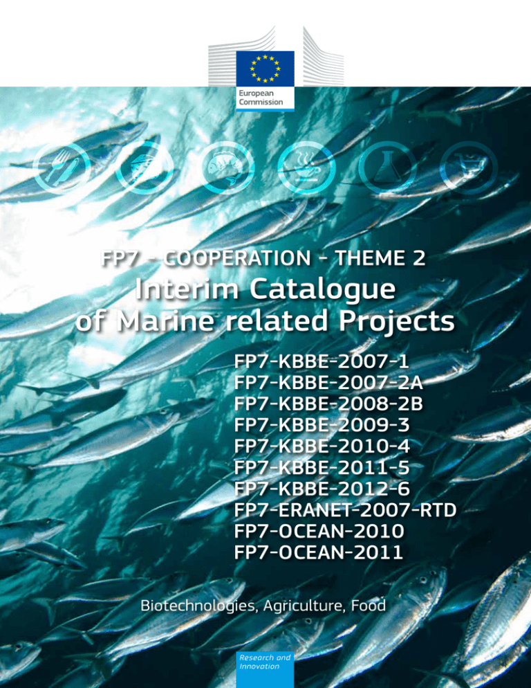 Catalogue of Marine related Projects FP7 COOPERATION - 2
