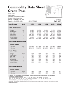 Commodity Data Sheet Green Peas April 1997