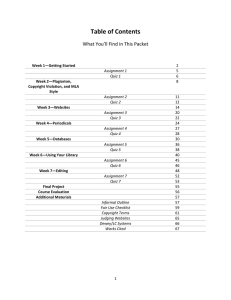 Table of Contents  What You’ll Find in This Packet   