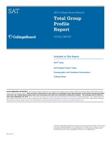 Total Group Profile Report 2015 College-Bound Seniors