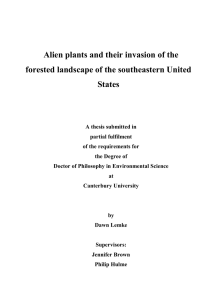 Alien plants and their invasion of the States