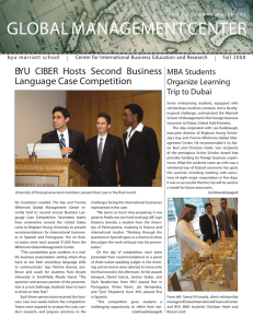 GLOBAL MANAGEMENT CENTER Language Case Competition MBA Students