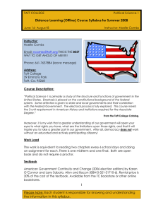 Distance Learning (Offline) Course Syllabus for Summer 2008