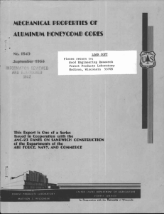 MECHANICAL PROPERTIES Of ALUMINUM IrIONEYCOMI3 COMES No. 1849 -September-1964