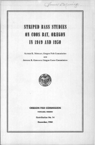 STRIPED BASS STUDIES ON COOS BAY, OREGON IN 1949 AND 1950 Q