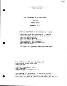 AN INVENTORY OF FILLED LANDS IN THE CHETCO RIVER November 1972
