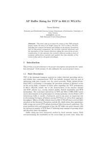 AP Buffer Sizing for TCP in 802.11 WLANs Naeem Khademi