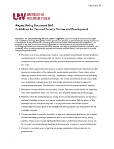 Regent Policy Document 20­9 Guidelines for Tenured Faculty Review and Development POLICIES Attachment D