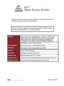 Randomized accuracy-aware program transformations for efficient approximate computations Please share