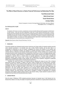 The Effect of Board Structure on Banks Financial Performance by... Mediterranean Journal of Social Sciences Fazel Mohammadi Nodeh Melati Ahmad Anuar