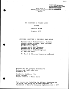 AN INVENTORY OF FILLED LANDS IN THE COQUILLE RIVER November 1972