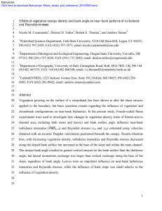 Effects of vegetation canopy density and bank angle on near-bank... 1 and Reynolds stresses