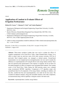 Remote Sensing Application of Landsat to Evaluate Effects of Irrigation Forbearance