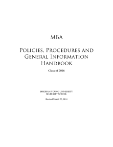 MBA Policies, Procedures and General Information