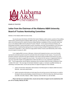 Letter from the Chairman of the Alabama A&amp;M University