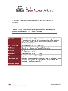 Coherent Interferometry Algorithms for Photoacoustic Imaging Please share