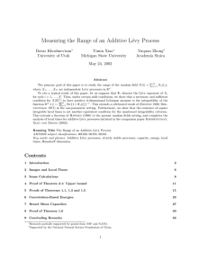 Measuring the Range of an Additive L´evy Process