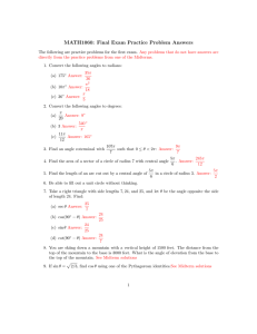 MATH1060: Final Exam Practice Problem Answers